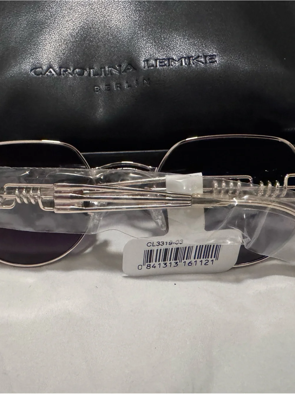 Carolina Lemke Berlin CL3319-03 Women’s Round Silver Metal Sunglasses Gray
